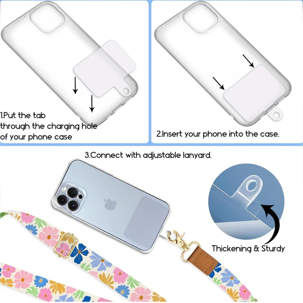 Yonlevres Wristlet Lanyard Floral For Phone Keys Passport 16